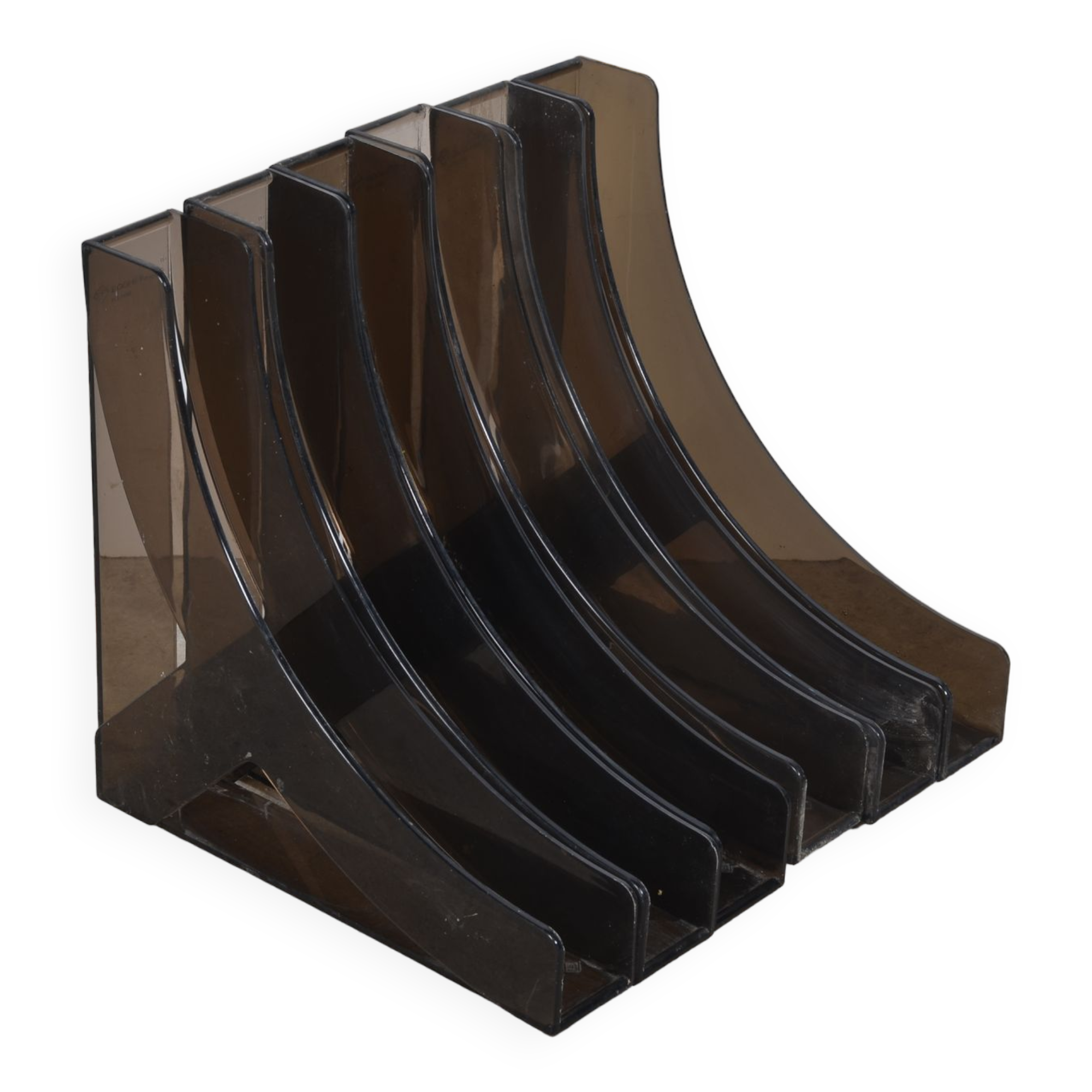 Boomerang plexiglass vinyl storage 1970