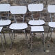 Set table chairs formica bicolor white and wood, feet eiffel, SIF, 70s, its 4 chairs