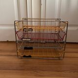 Metal desk shelf with sliding compartment, German-made Scharzwald brand, 1950s