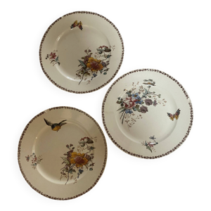 lot de 3 assiettes plates - terre