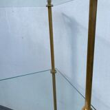 Neoclassical corner or corner seat, 3 levels in white tempered glass