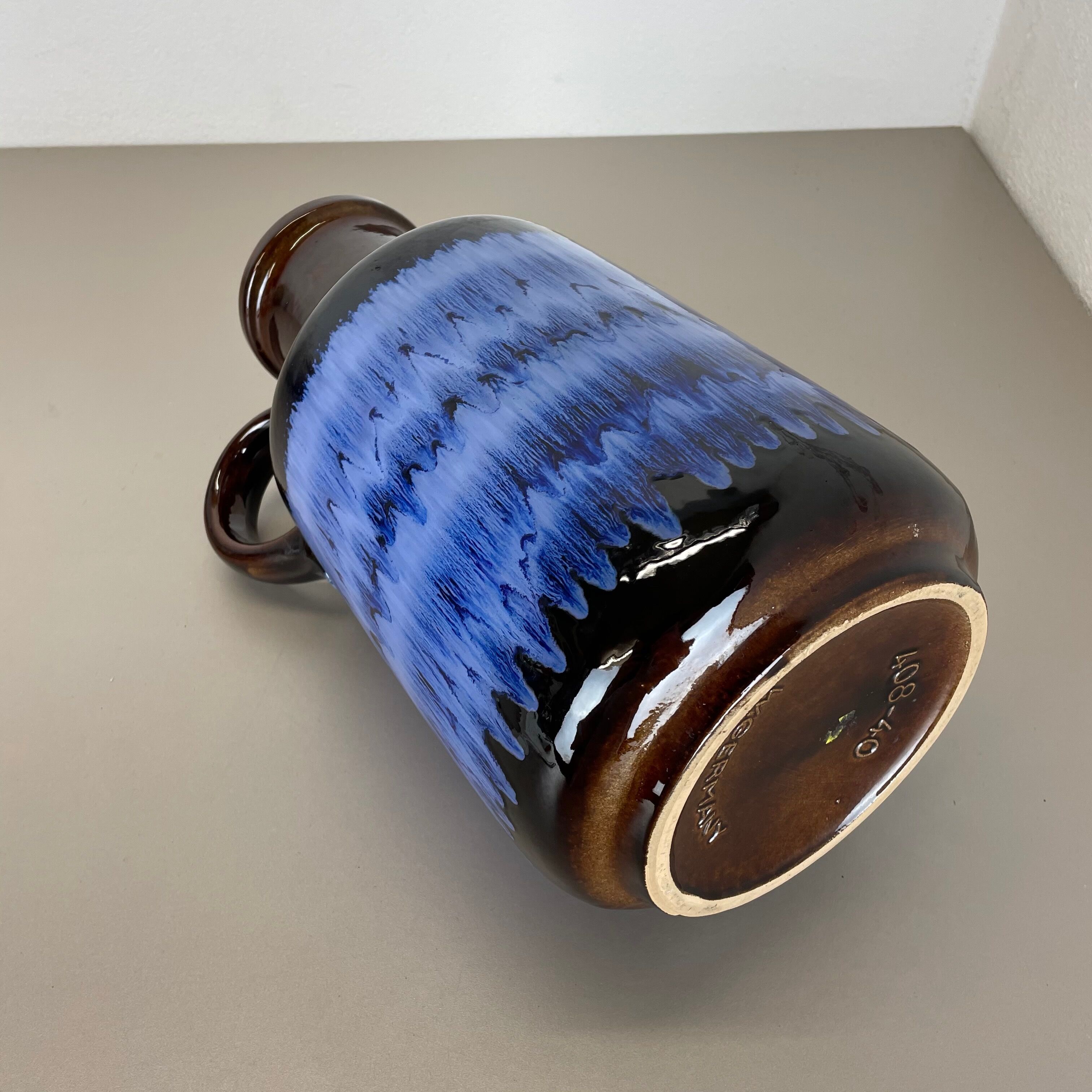 Large Pottery Fat Lava Multi-Color Floor Vase 408-40 Made by Scheurich, 1970s