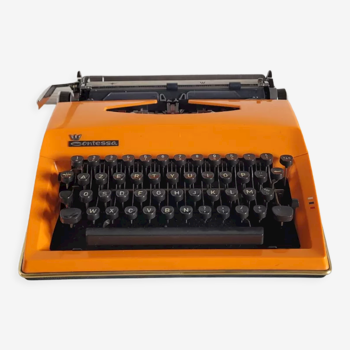 Machine à écrire Triumph Adler Contessa orange vintage