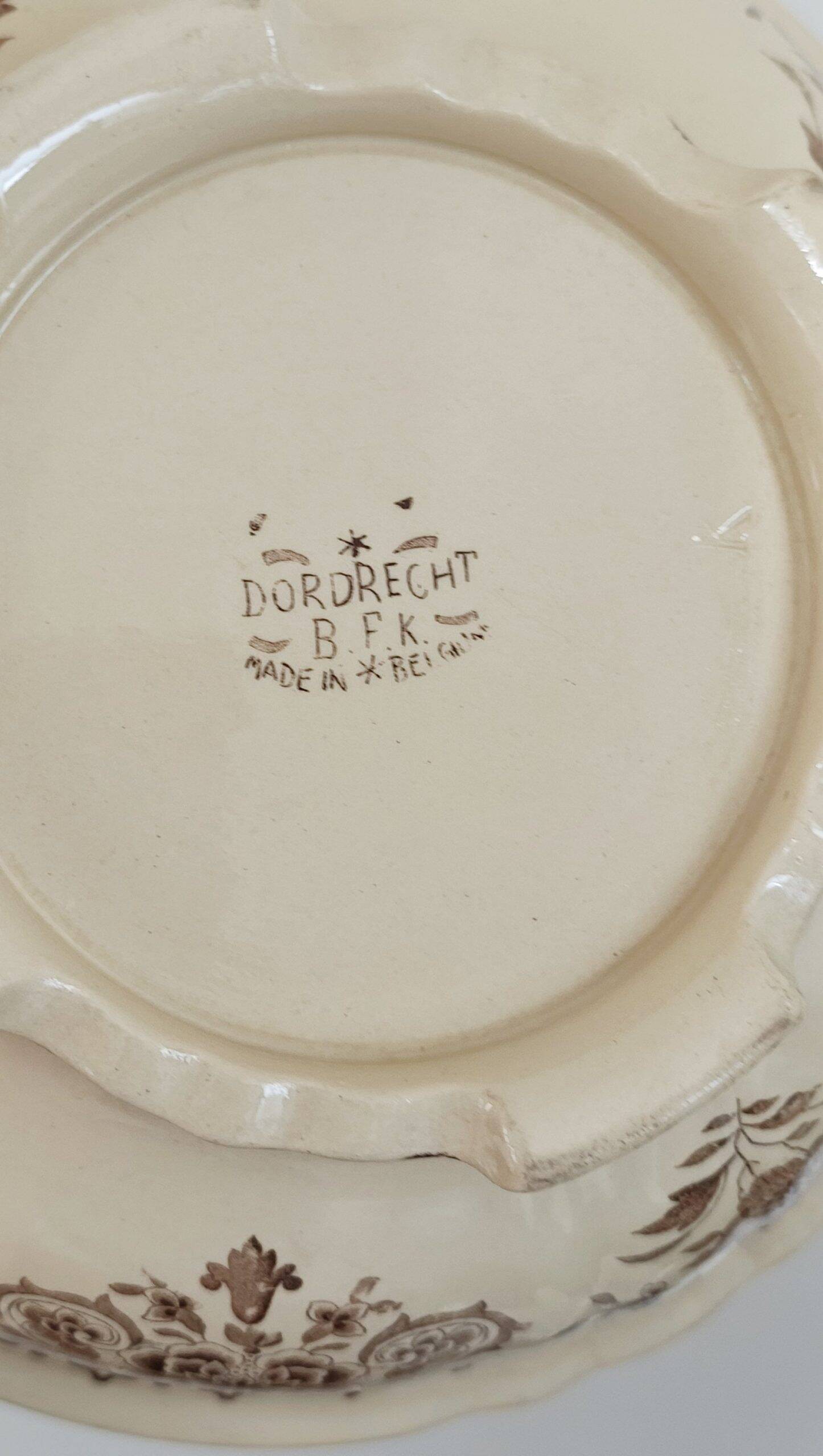 Large antique ironstone salad bowl, BFK Belgium