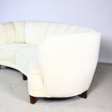 Art Deco Curved Banana Sofa, Denmark 1950s