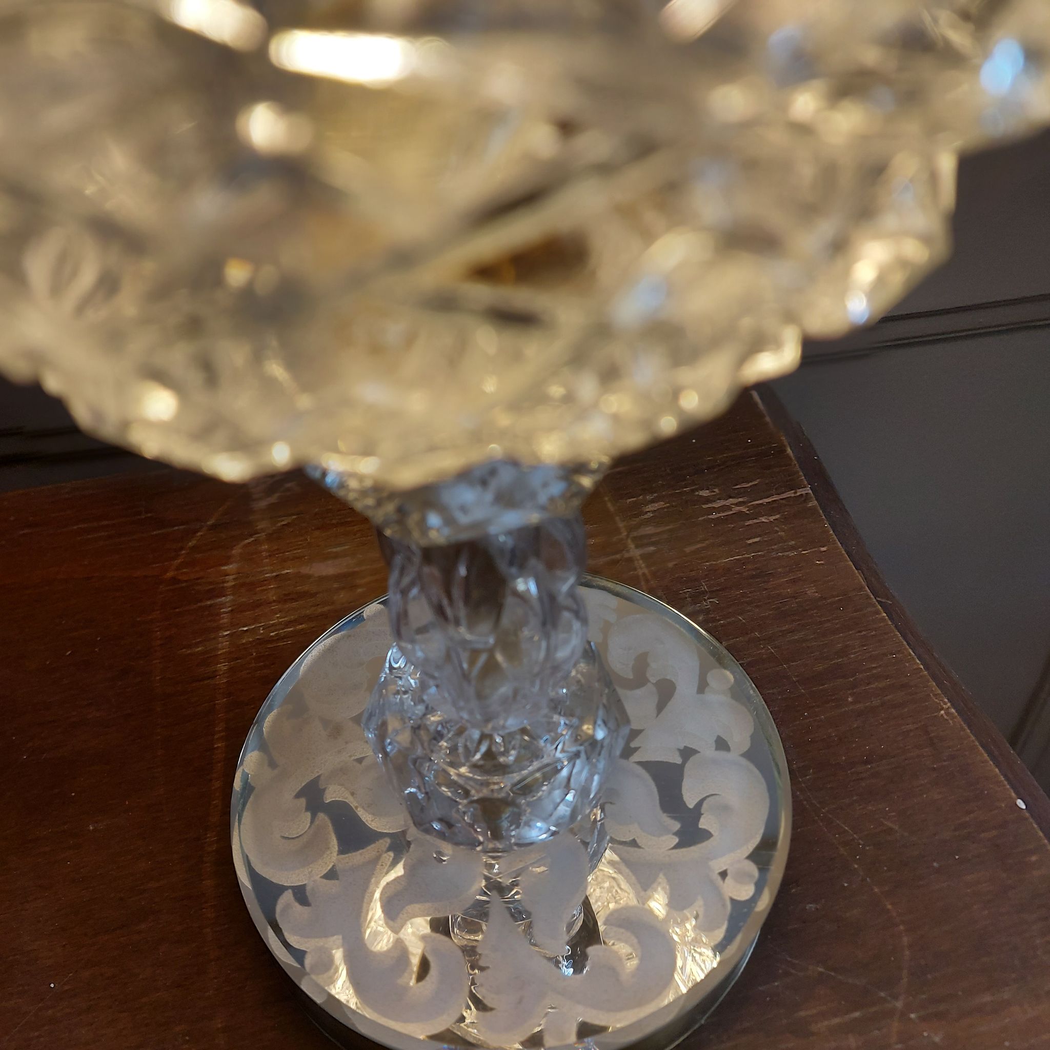 Lampe diamant en verre transparent