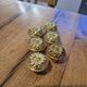 6 Louis XVI polished brass furniture knobs