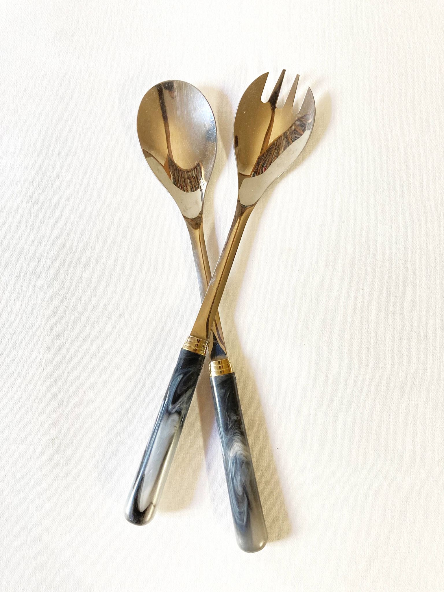 Couverts de service en inox et bakélite, Guy Degrenne