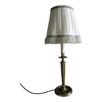 Lampe de table pied ronde bosse bibliophiles à abat-jour Replica 23x57cm  Métal Noir et Tissu