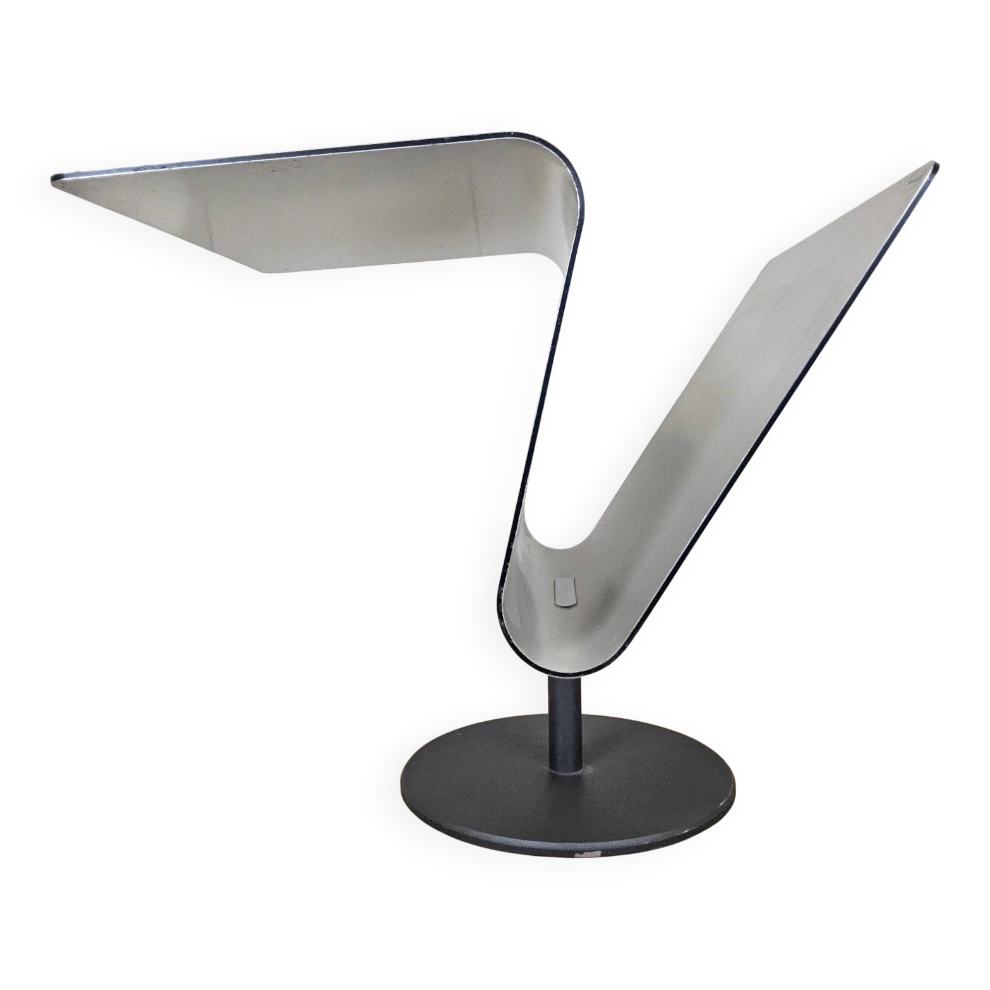 Modern metal minimalist side table with magazine rack / Dutch design