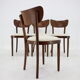 Ensemble de 4 chaises de salle à manger en hêtre des années 1950, Tchécoslovaquie