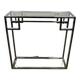 Art Deco style console in chromed metal with glass top