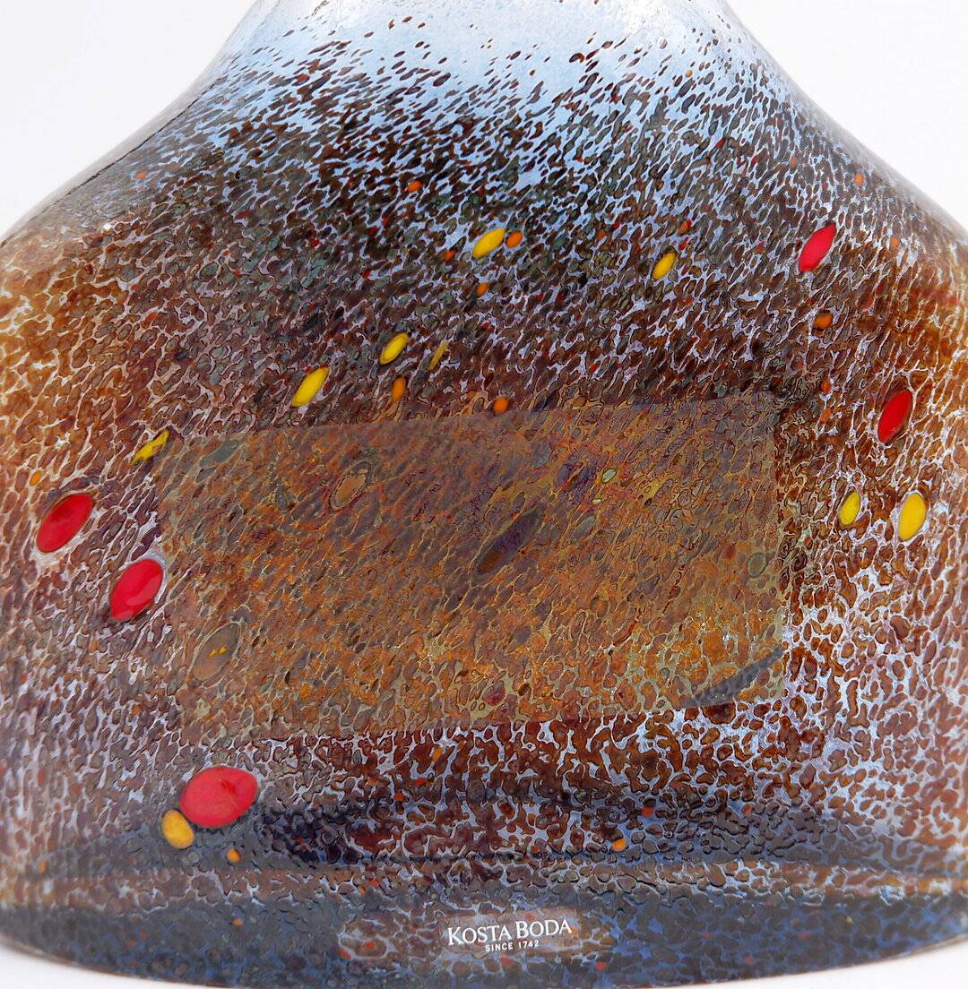 Very large Swedish satellite glass vase by Bertil Vallien for Kosta Boda - 1980s