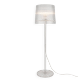 Lampadaire design transparent – style Kartell – abat-jour plissé