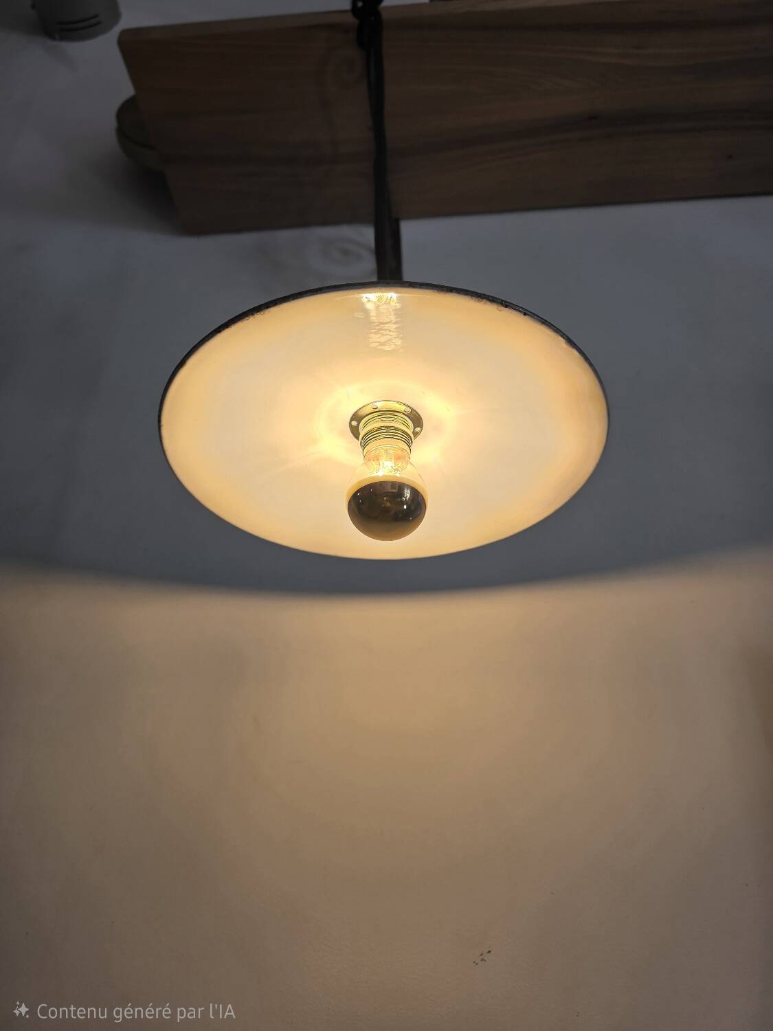 Vintage enamelled sheet metal lamp