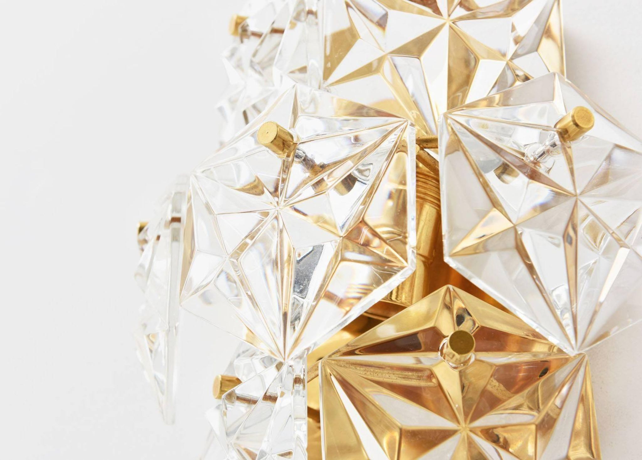 Pair of crystal wall lights by Kinkeldey, Germany, 1970s.