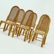 Set of 6 bamboo and webbing dining chairs 1970s