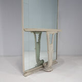 Italian console mirror, wood and glass