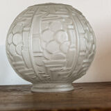 Molded glass globe, art deco