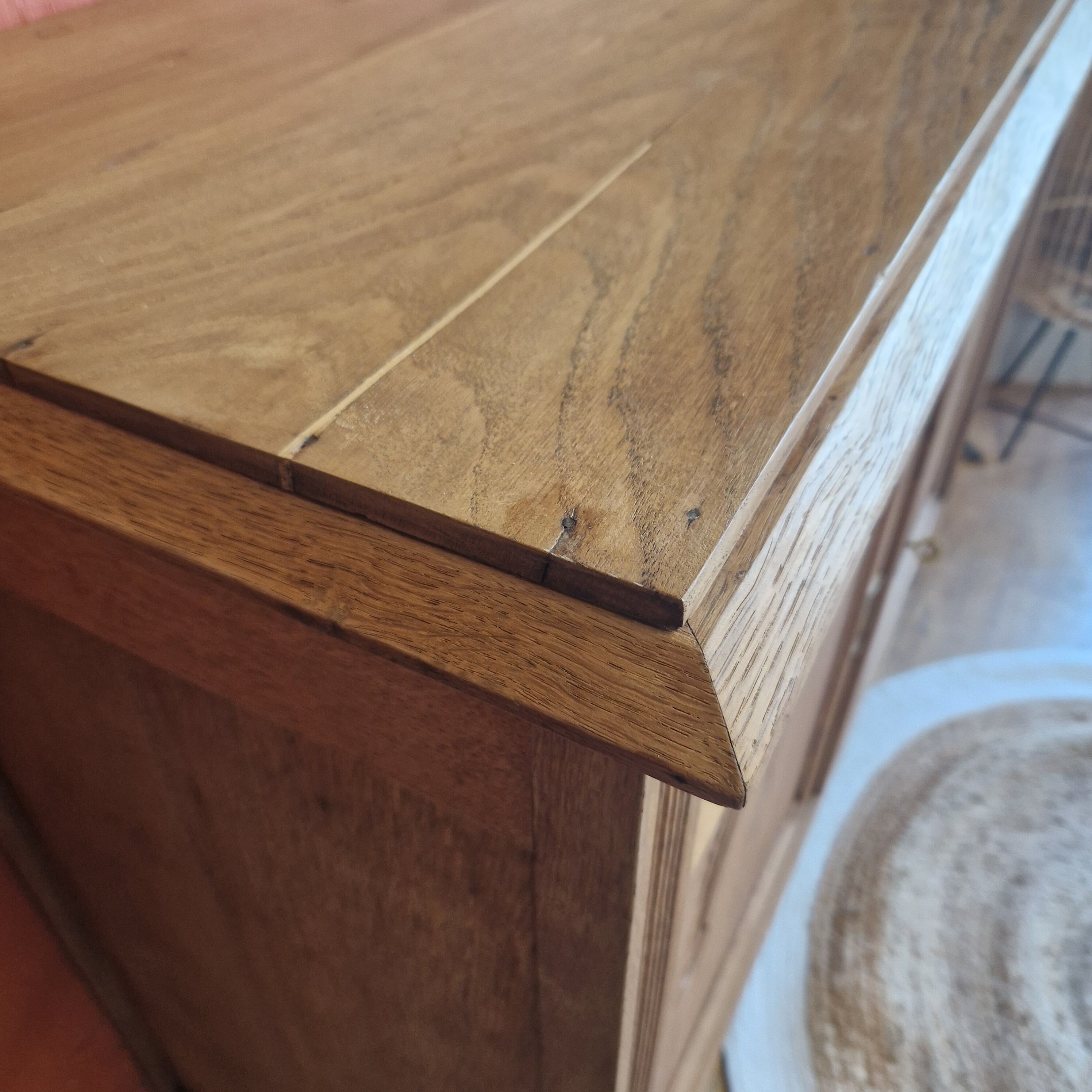 Sideboard two doors two drawers in renovated oak art deco style