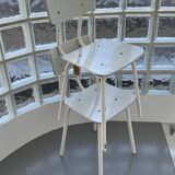 White/grey Formica chairs