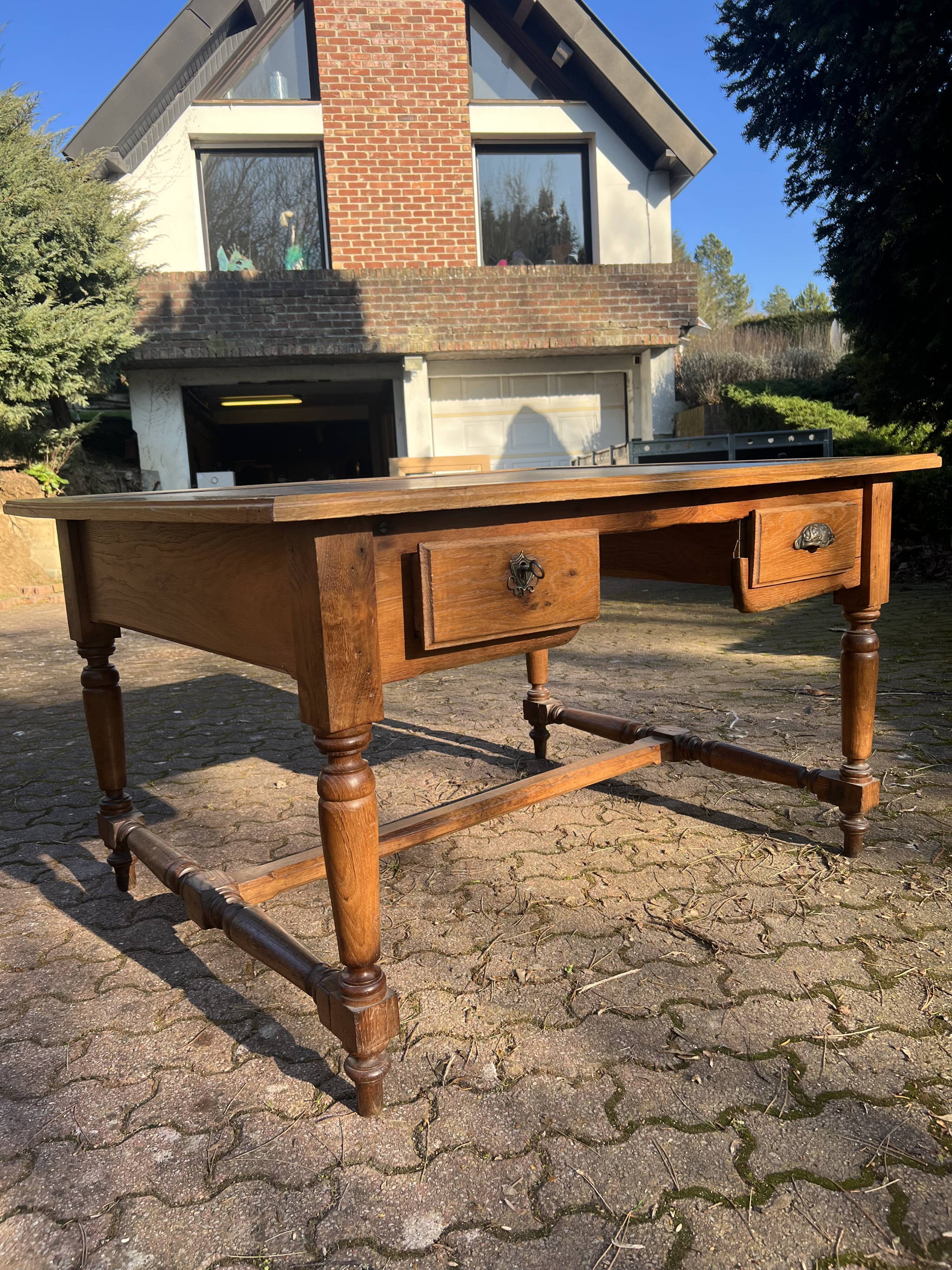 Double-sided desk Napoleon elm wood