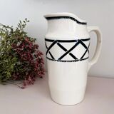 Broc vase in vintage Badonviller earthenware