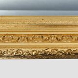 Miroir mural baroque en bois doré à facettes, France 1850