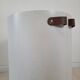 Vintage openable cylinder shaped bar cabinet, wood, brass and glass.