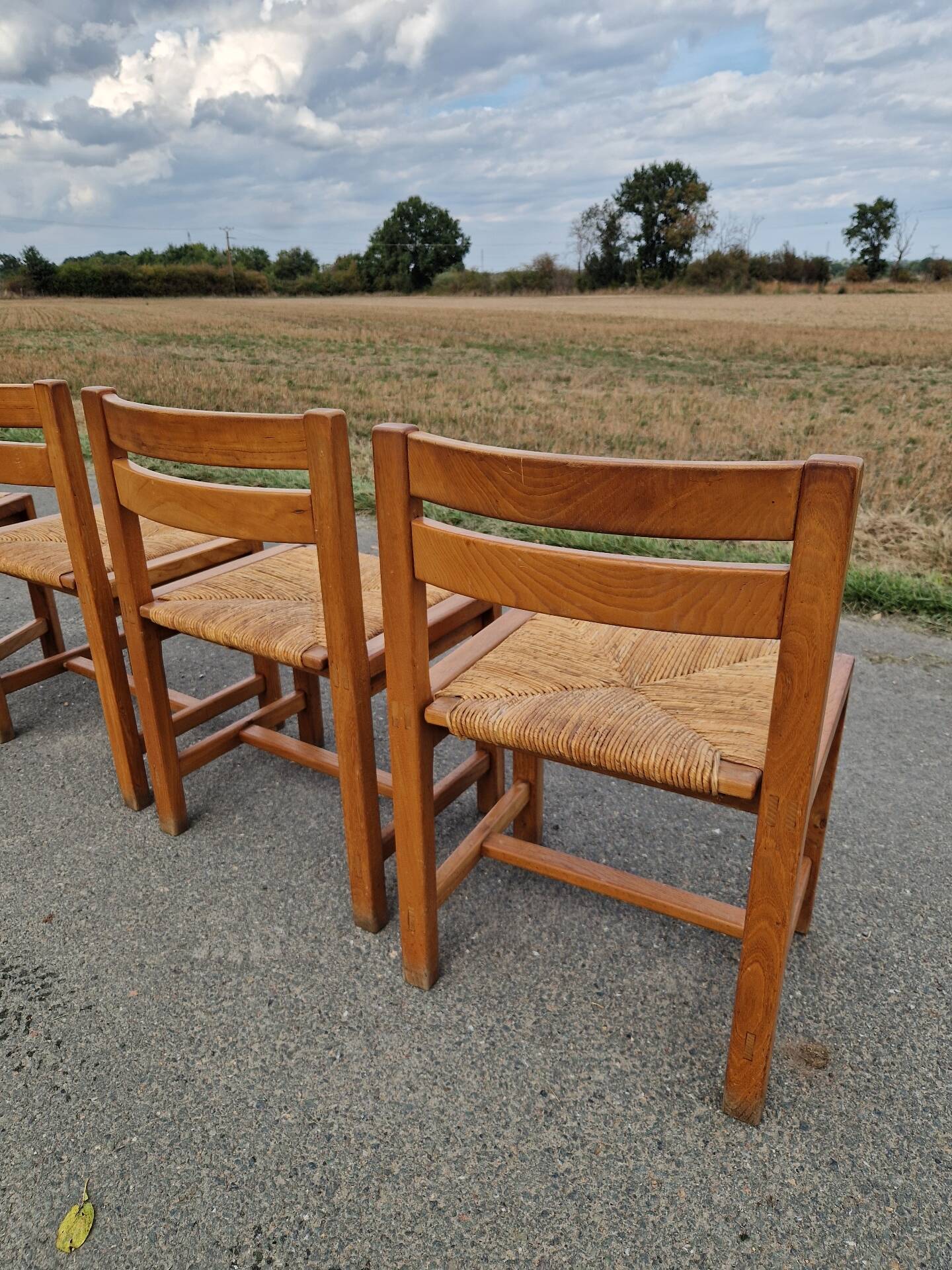 Set of 4 elm chairs from the Regain house.