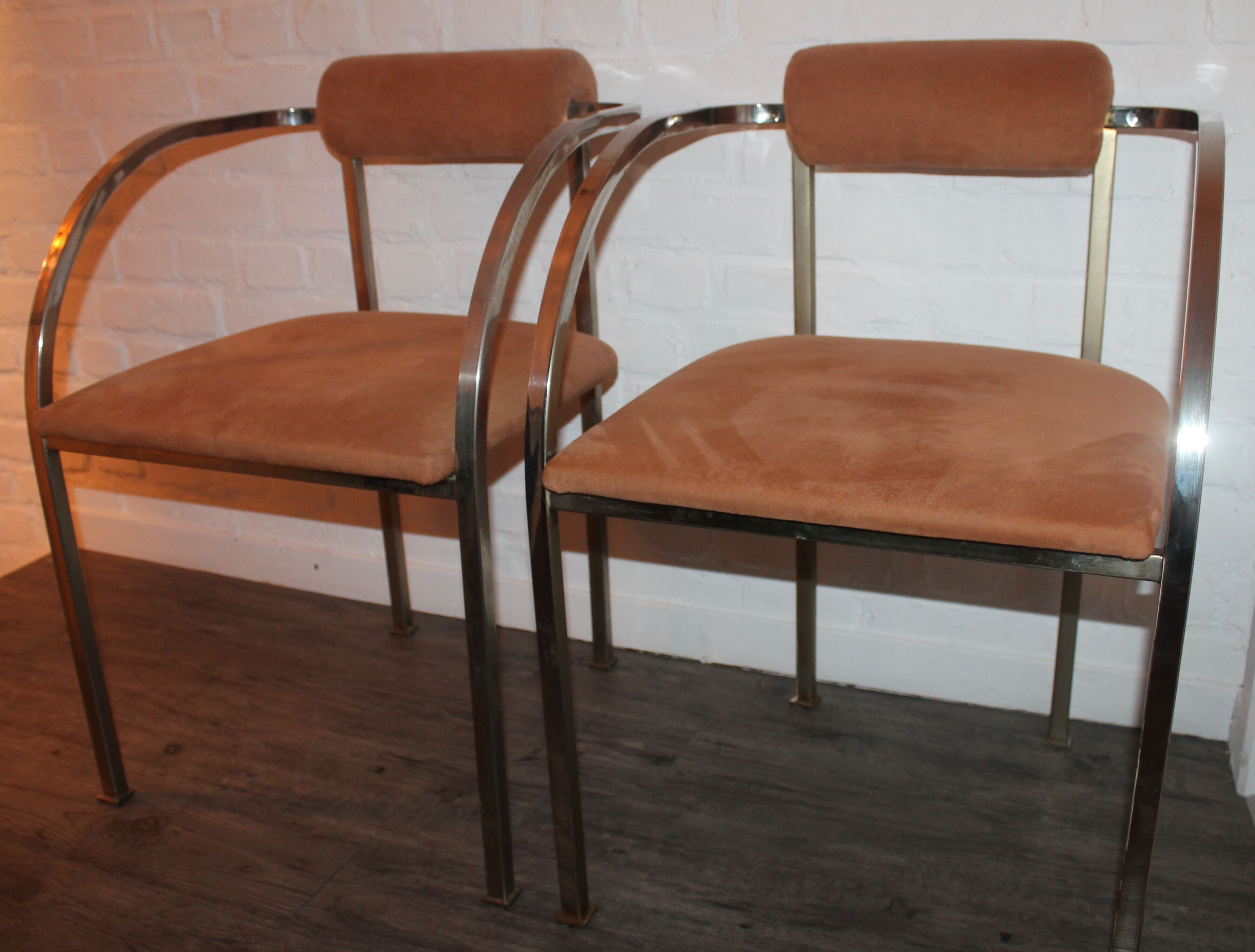 Belgo chrome set of 2 chairs vintage 70's