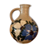 Vase cruchon pichet signé Elchinger et Cie  France céramique motif floral peint à la main