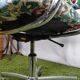 Vintage fabric desk and chrome stainless steel swivel on wheels