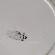 Round plate Digoin Sarreguemines Blue roses