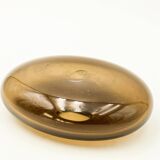 Vintage Scandinavian design smoked glass vase free form