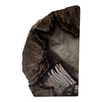 Slowdesign bookend in polished agate crystal & quartz