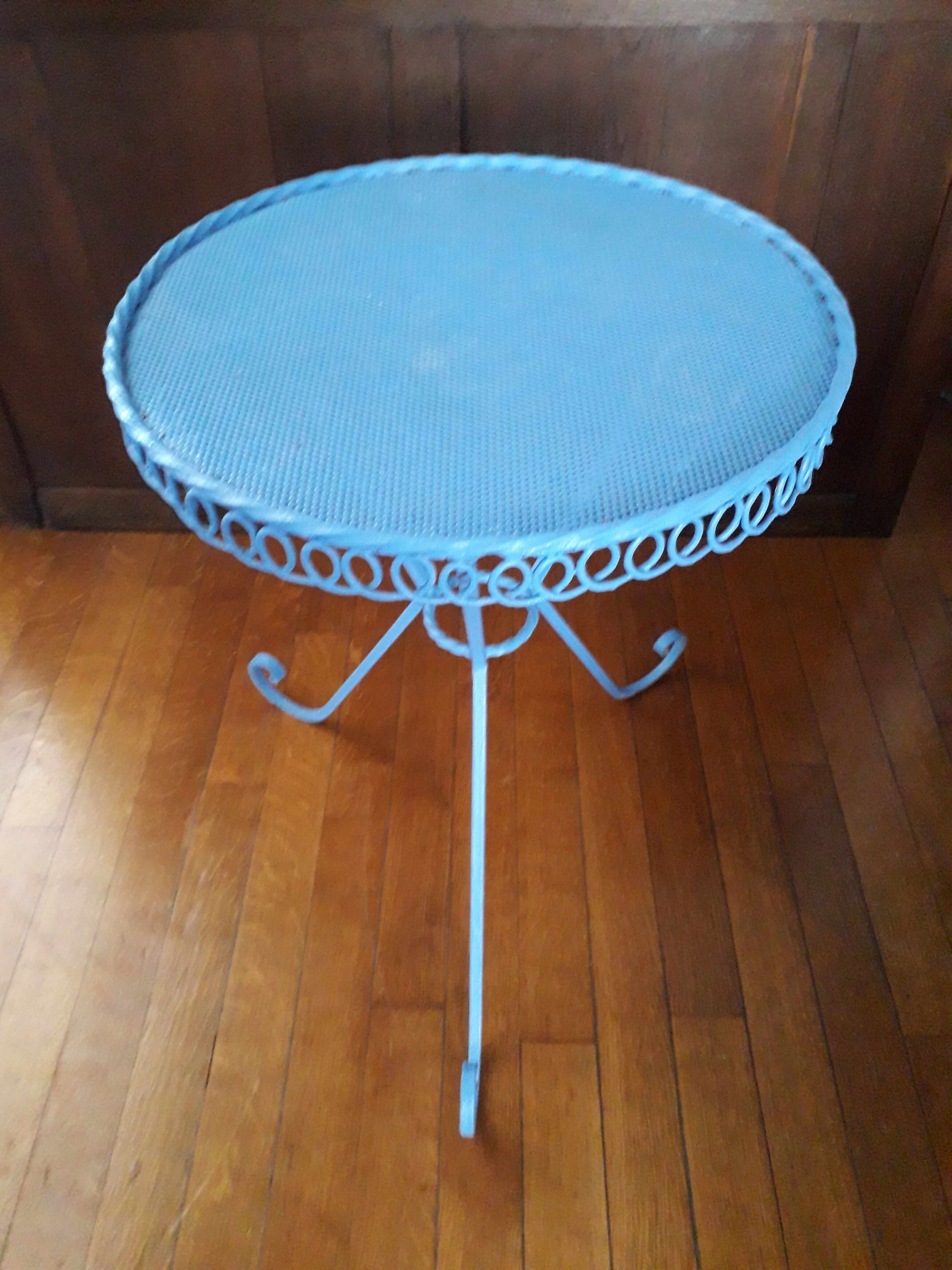 Vintage circular wrought iron table