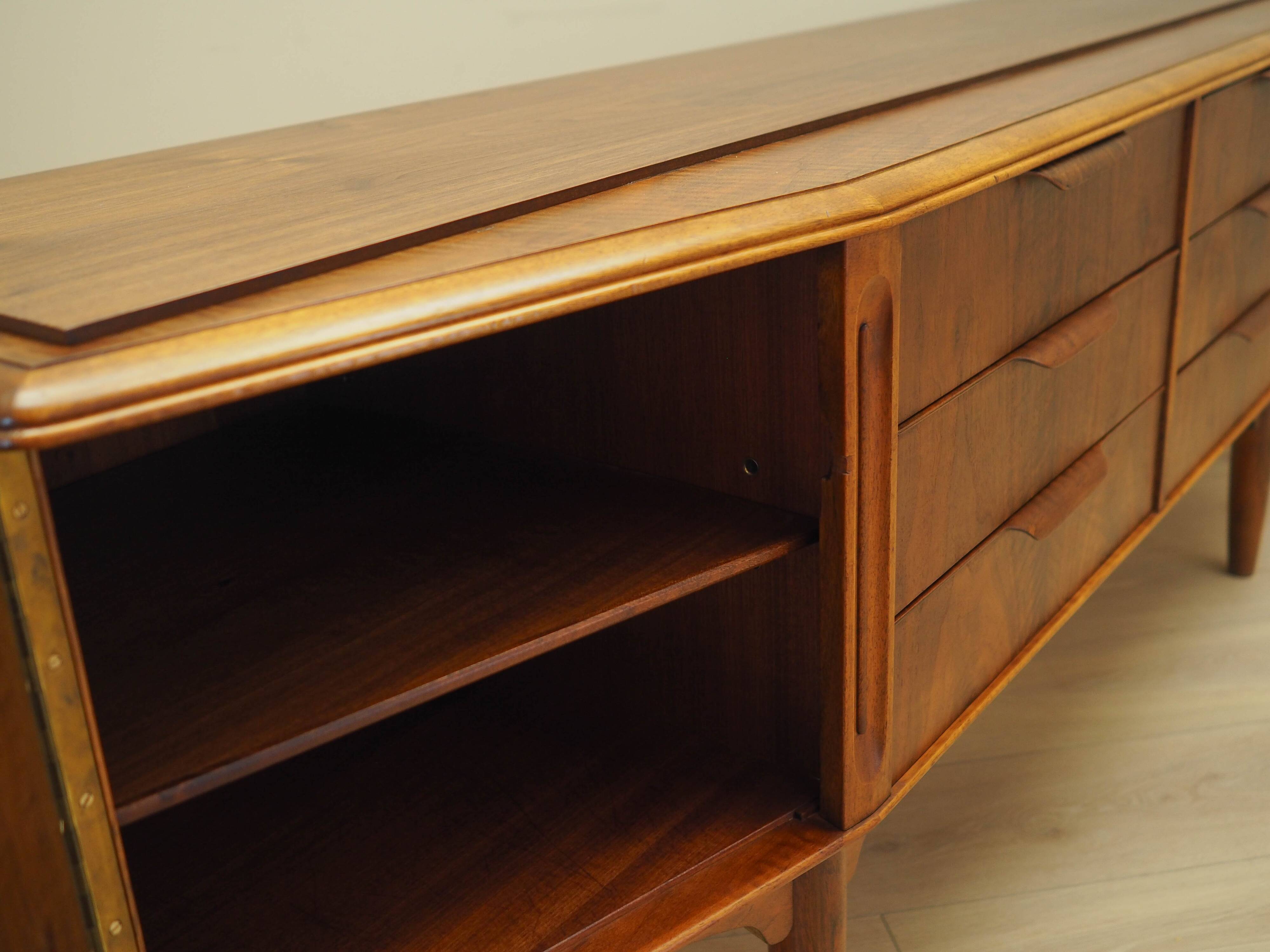 Walnut sideboard, Danish design, 1960s, manufactured in Denmark
