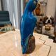 Turquoise glazed faience parrot statuette 23 cm