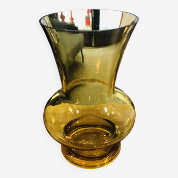 Vase verre soufflé vintage, Pologne