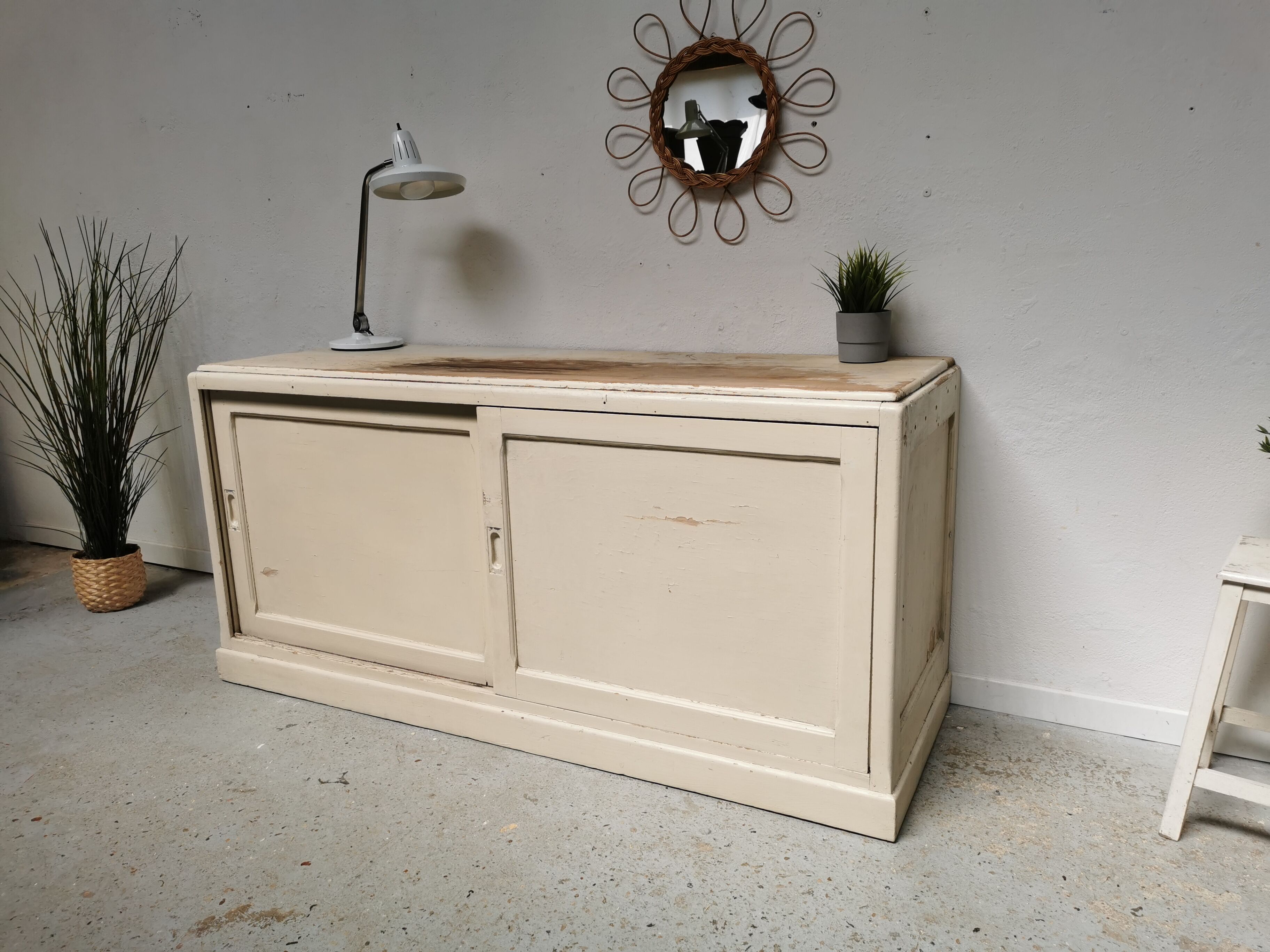 Meuble de métier comptoir vintage