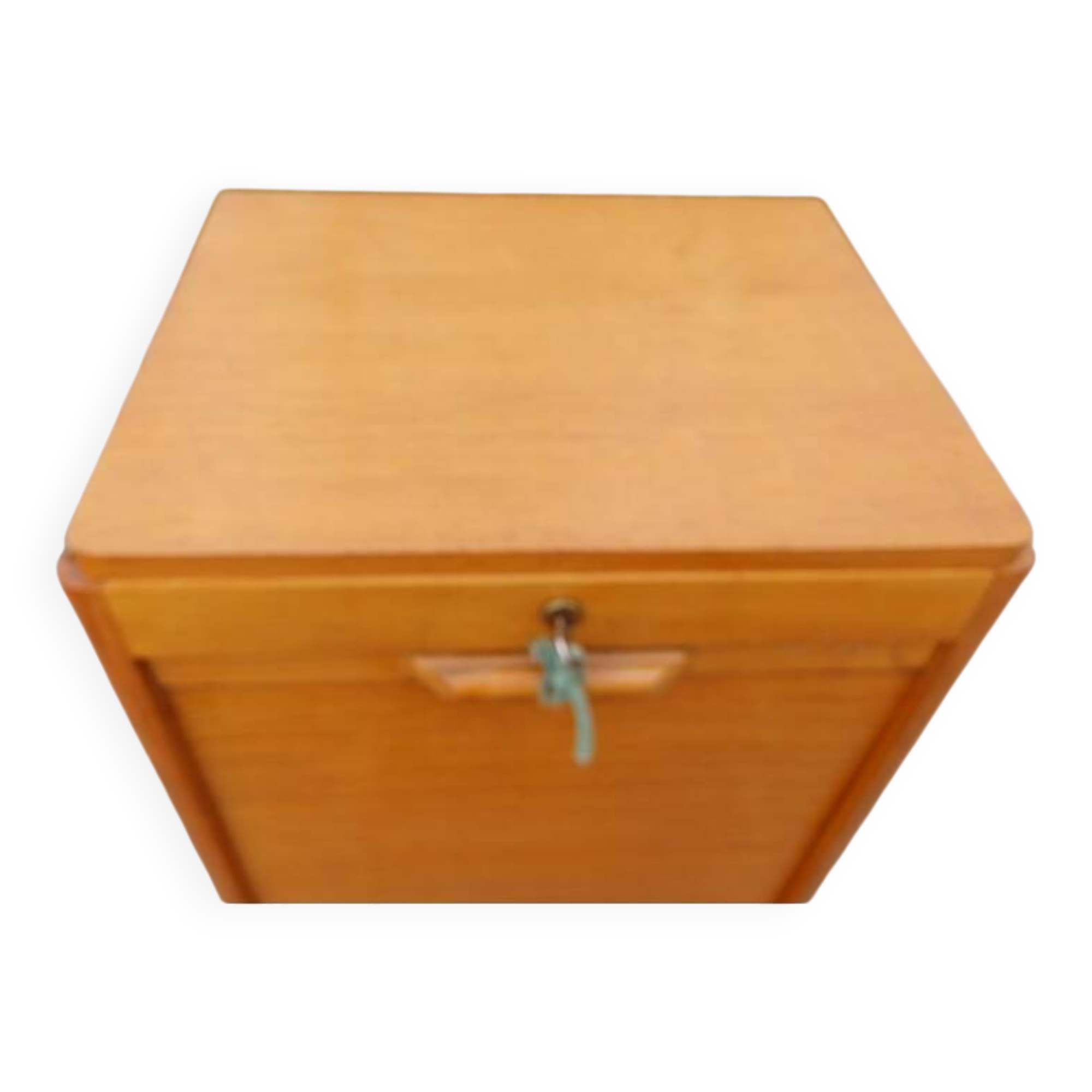 70s wooden curtain cabinet