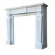Louis XV style fireplace in white Carrara marble circa 1880