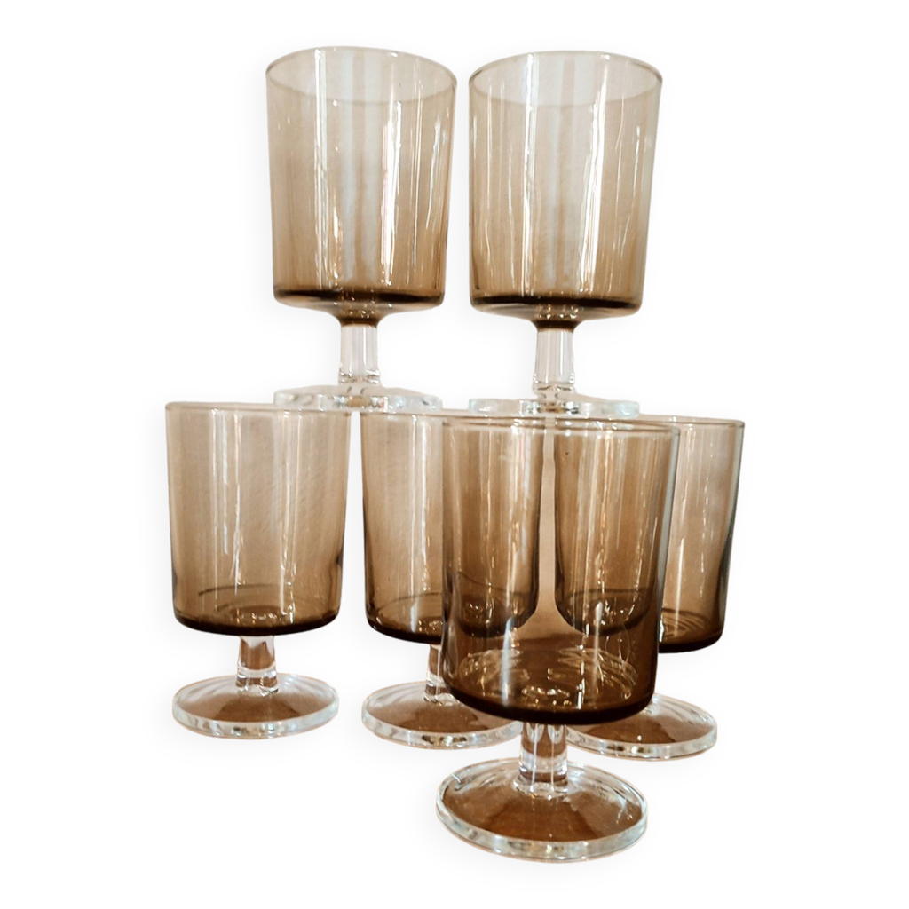 6 verres fumés contemporains luminarc | Selency