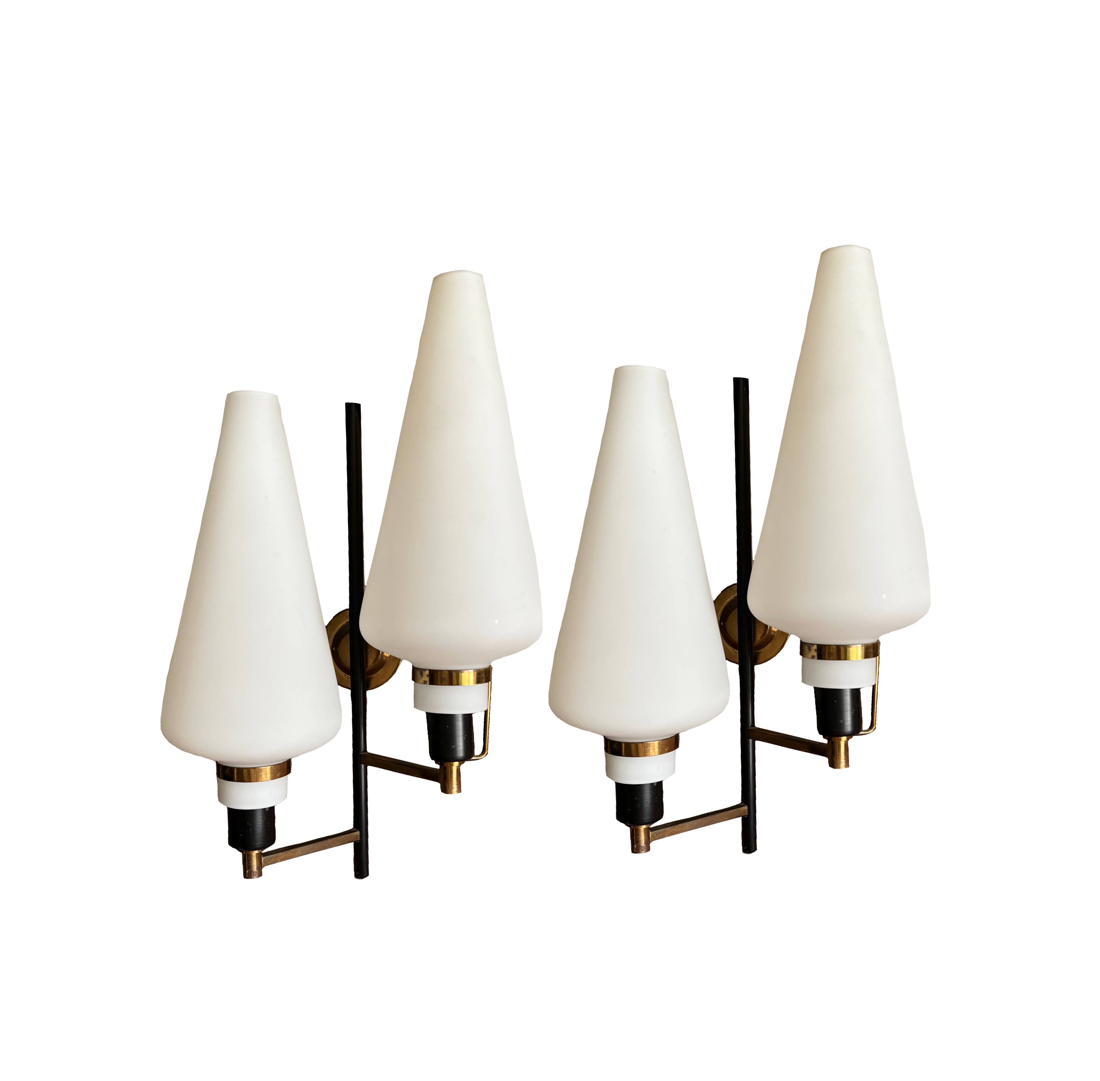 Pair of large Italian wall lights, 1950s