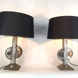 Pair of brutalist table lamps, 1970s