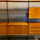 Flexible shelf teak and metal design scandinavian 1950