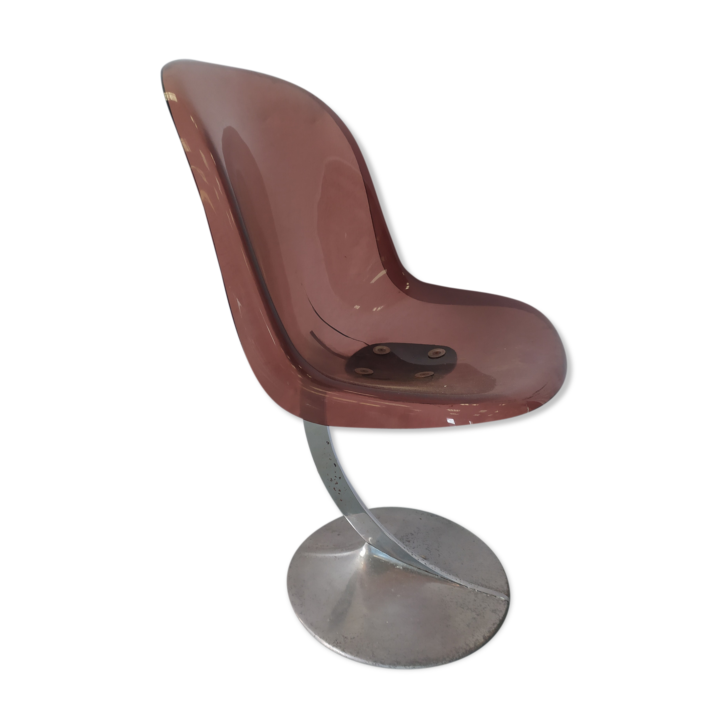 Fauteuil enfant space age chrome et plexiglass