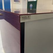 Eric Maville Acrylic Brass Burgundy Double Bed only 1970s