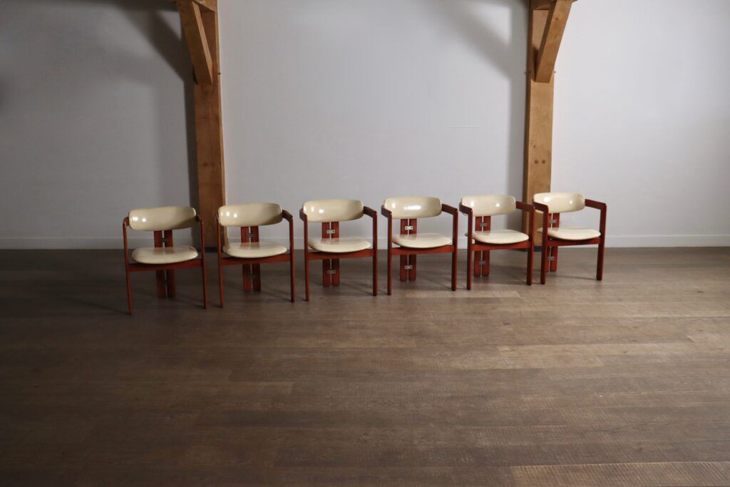 Ensemble de 6 chaises Augusto Savini Pamplona pour Pozzi, Italie 1965